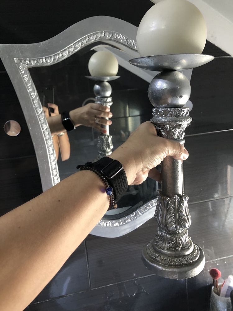 Espelho com cadelabro/ vela