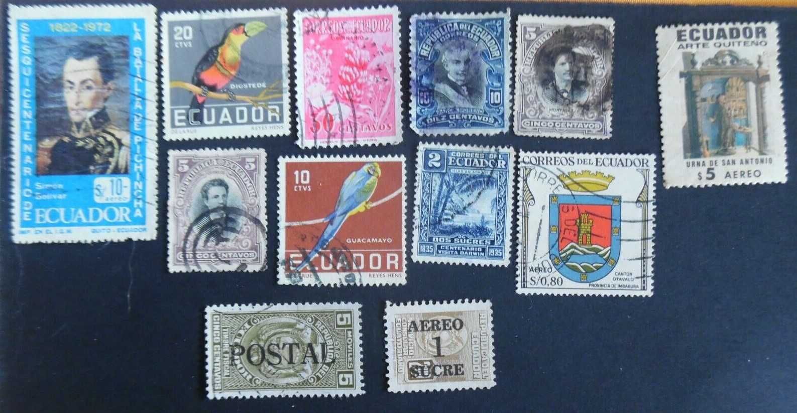 Selos Equador-Lote selos Clássicos novos/usados