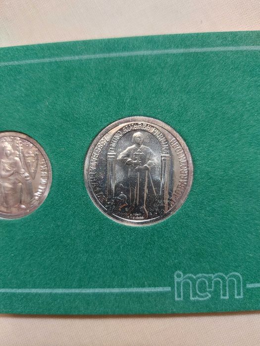 Moedas 25 e 100 Escudos prata - 600 Anos Batalha de Aljubarrota (1985)