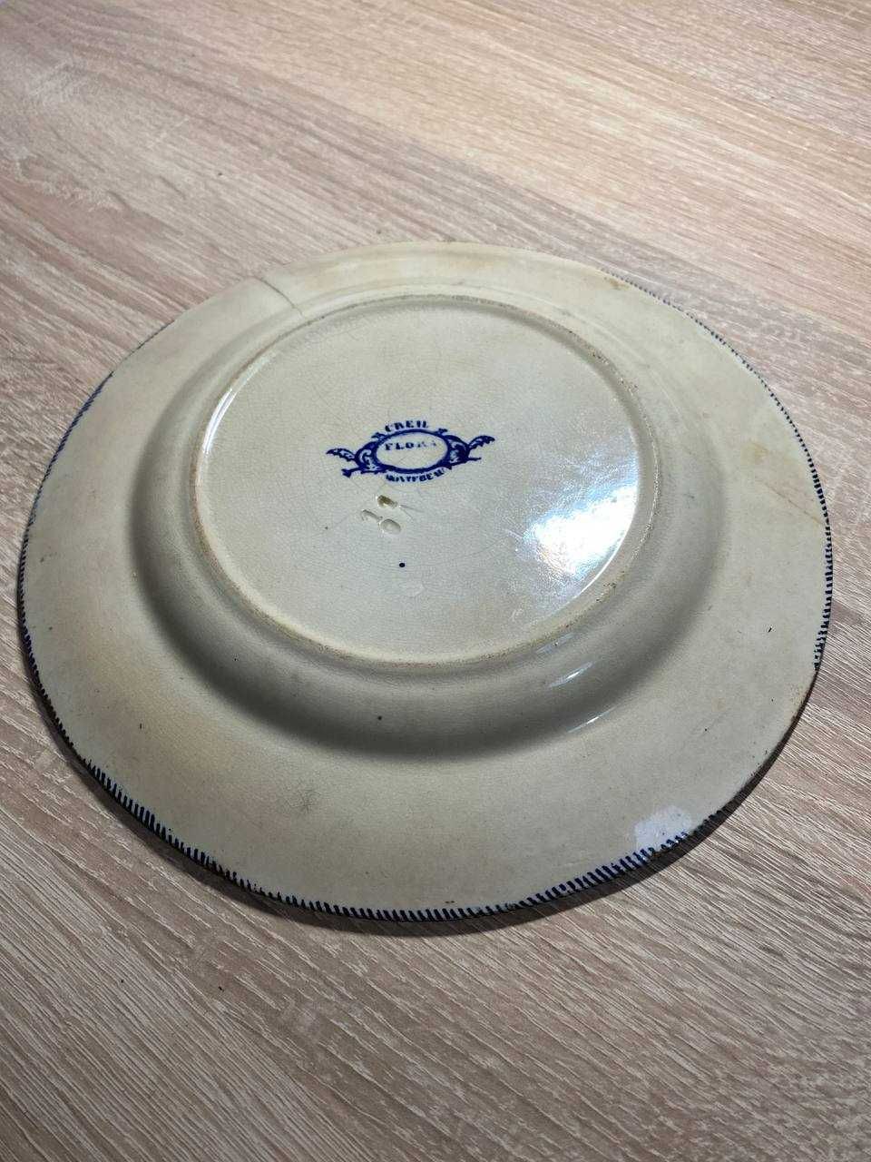 Старинная фаянсовая тарелка CREIL & MONTEREAU 19th, Франция