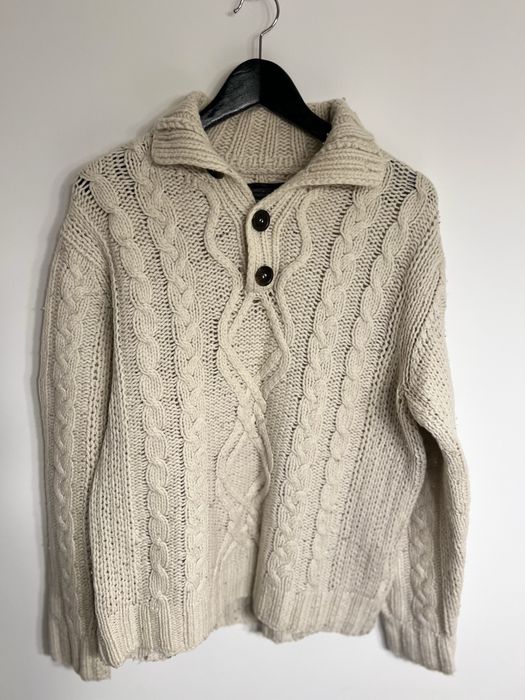 Kremowy sweter z grubej dzianiny r. L