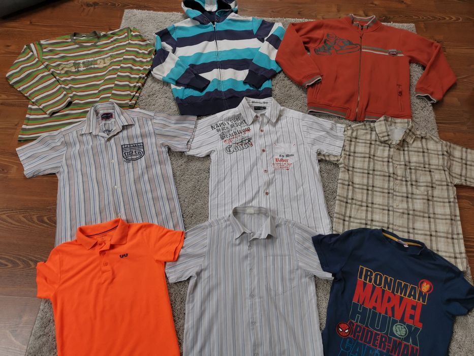 PAKA ubrań dla chłopca 146 152 spodnie bluzy koszule