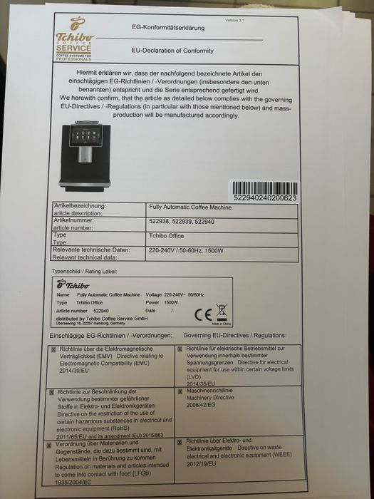 Ekspres do kawy Tchibo Office