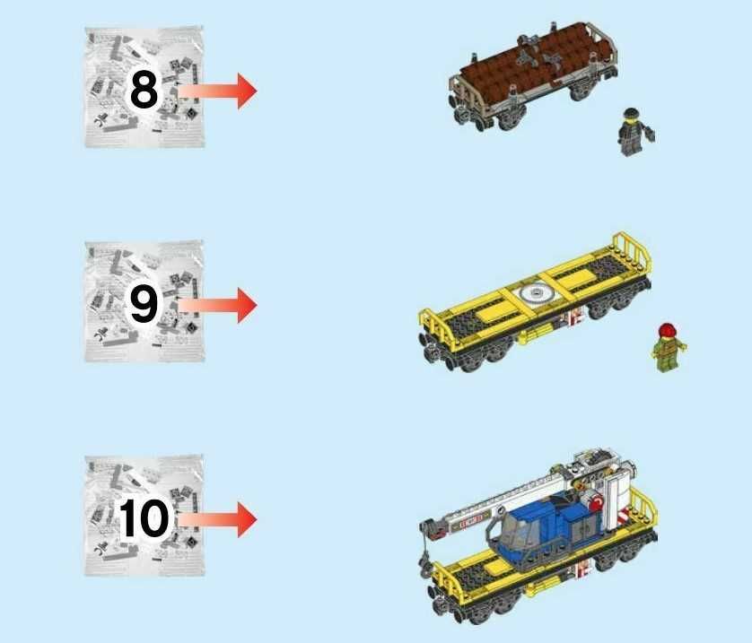 Klocki Lego City Wagon Dźwig + Wagon drewno 60198,60336,7939,60337