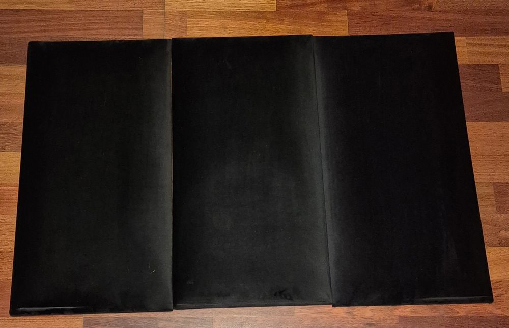 Panele ścienne tapicerowane, komplet, kolor czarny.