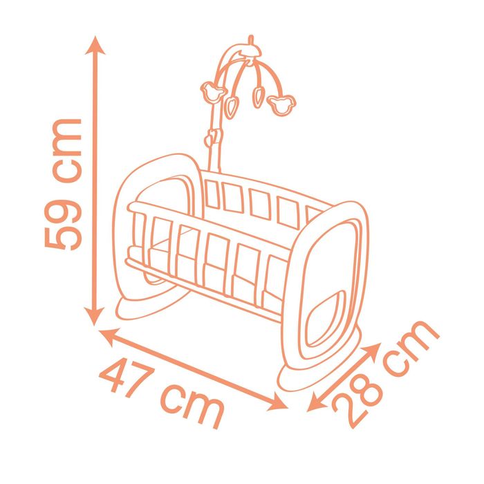 Колиска "Бебi Ньорс. Терракотова пудра" з мобілем (7600220390)
