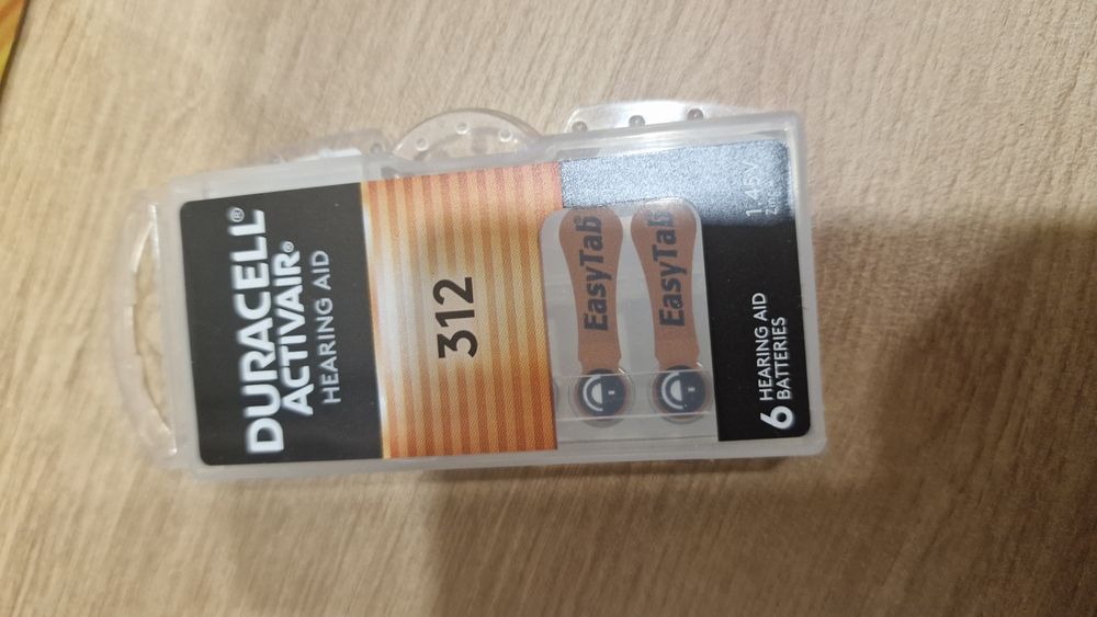 Baterie Duracell 312 do aparatów słuchowych – 54 sztuki (9 op x 6szt)
