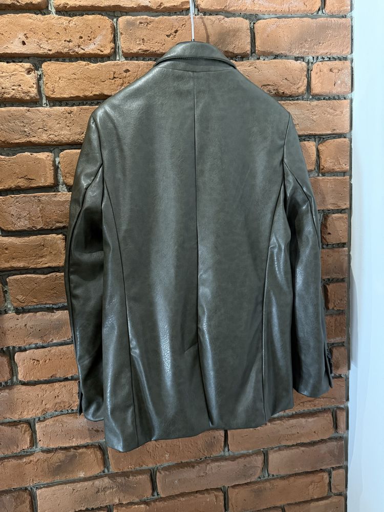 Stradivarius nowa marynarka skóra ekologiczna kurtka khaki 34 XS