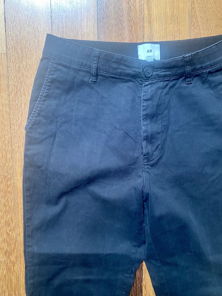 Spodnie męskie czarne H&M rozm. 29, slim fit
