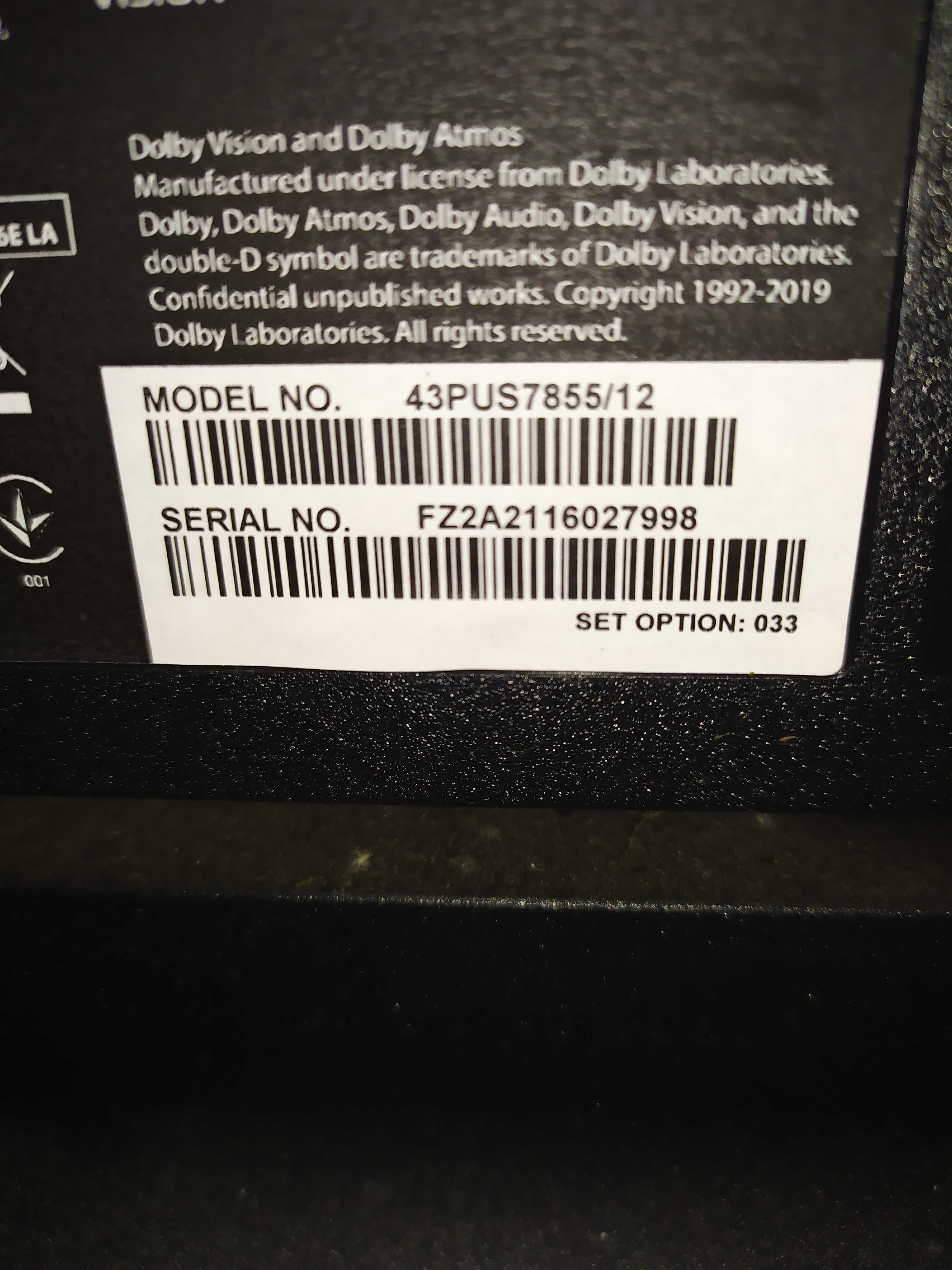 Peças TV Philips 43pus7855/12