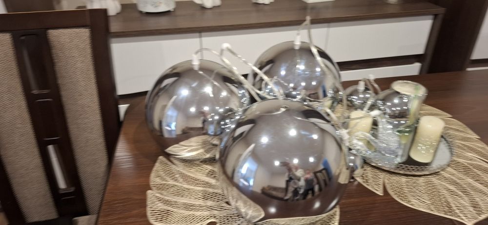 Lampy srebrne komplet