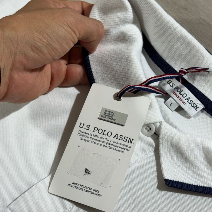 НОВИЙ Білий Лонгслів Поло Ассн. U.S. Polo Assn., Розмір L, оригінал