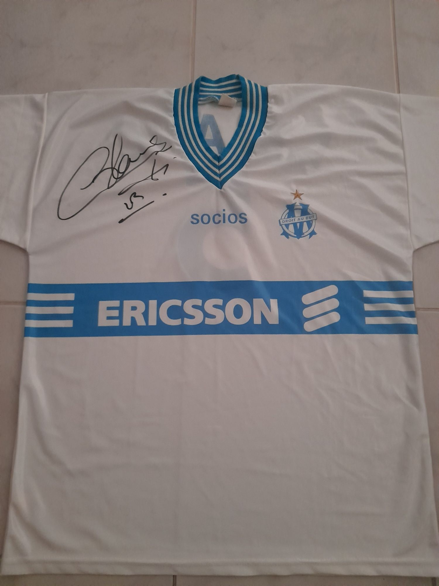 Camisola assinada - Laurent Blanc (Olympique de Marseille)