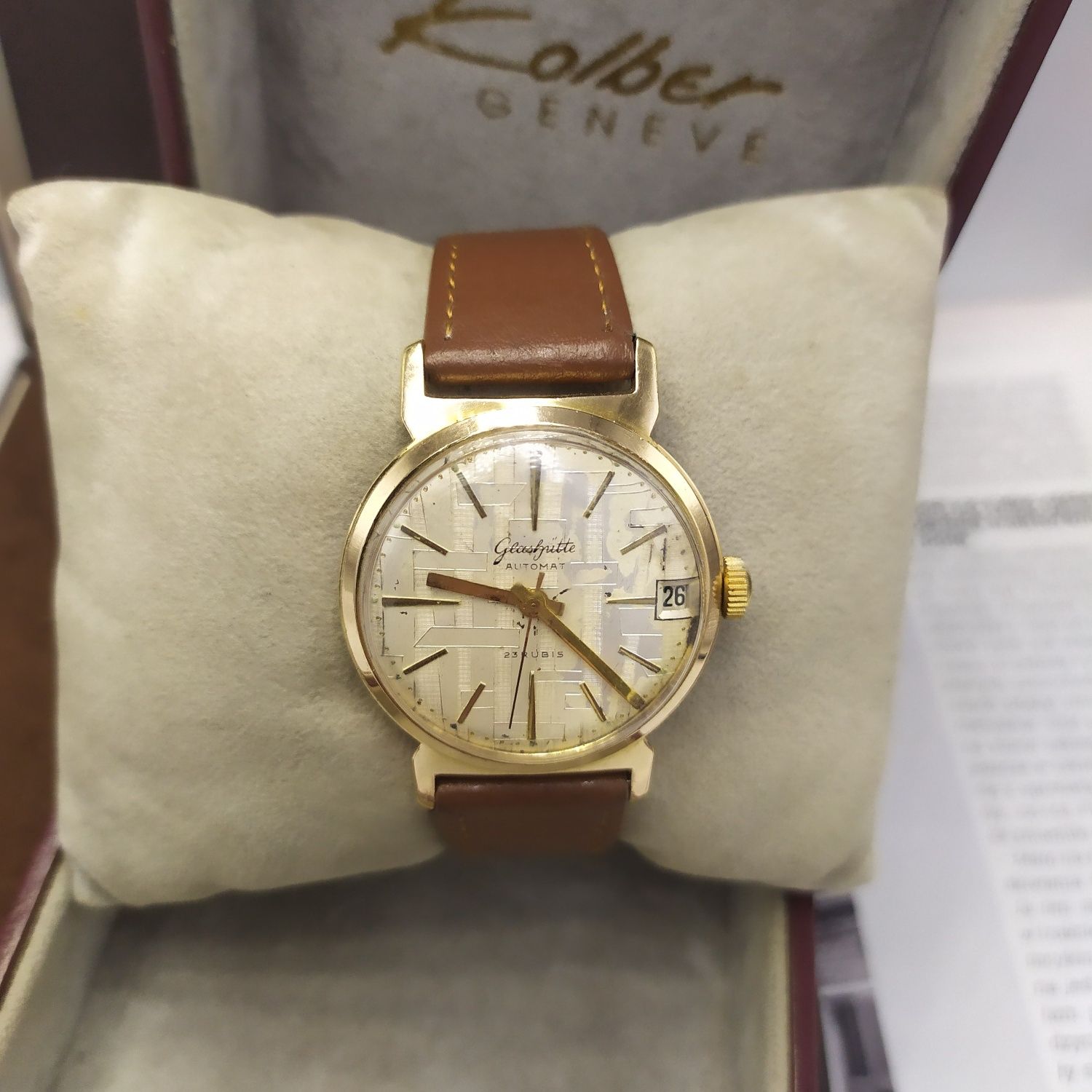 Zegarek męski glashutte mechaniczny pozłacany au