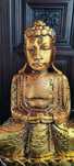 Duża drewniana figura Budda