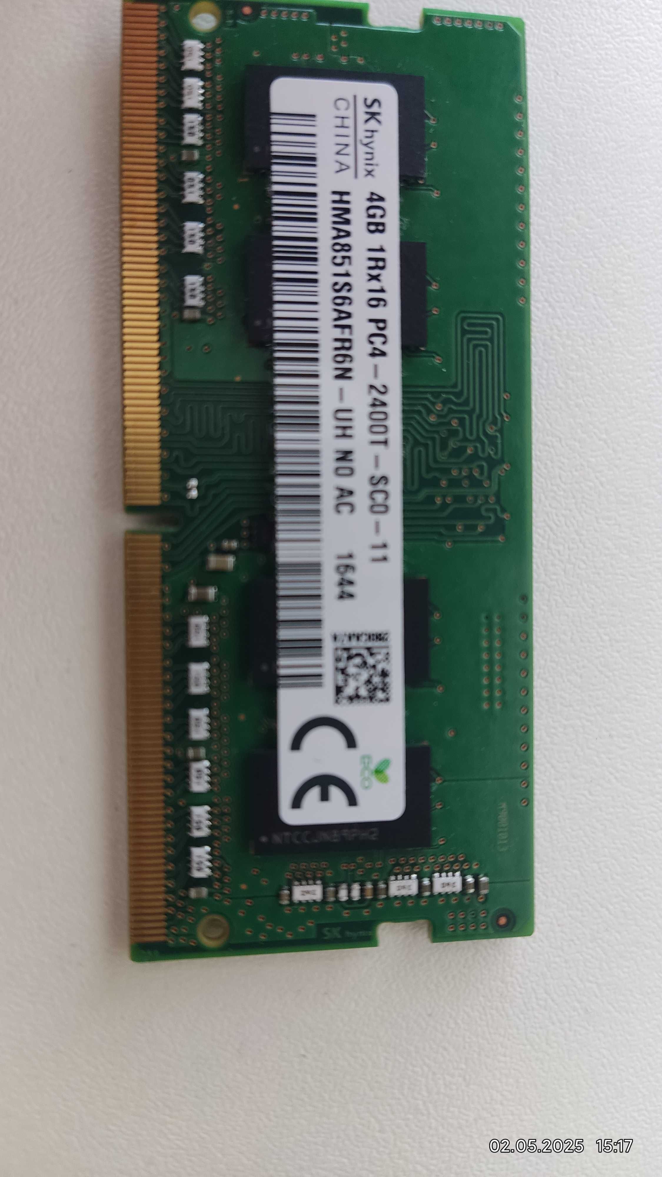 Продам слот пам'яті для ноутбука ddr 4 4ГБ