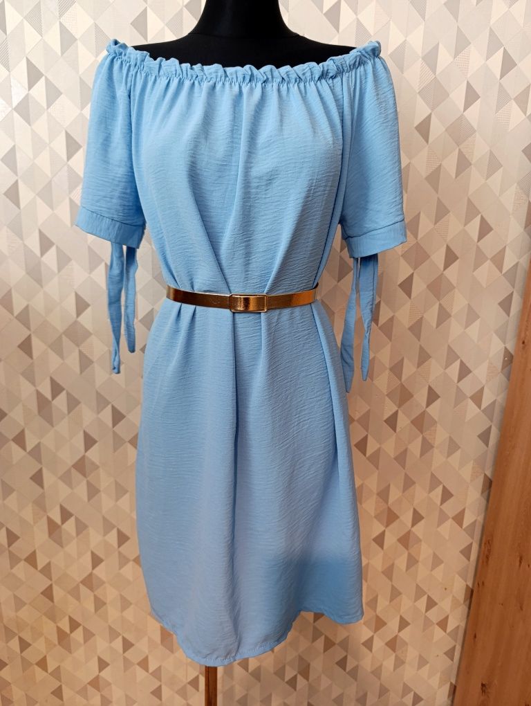 Błękitna sukienka hiszpanka rozmiar 46 48