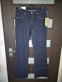 H&M NOWE jeansy bootcut granatowe flared fit rozszerzane r.46