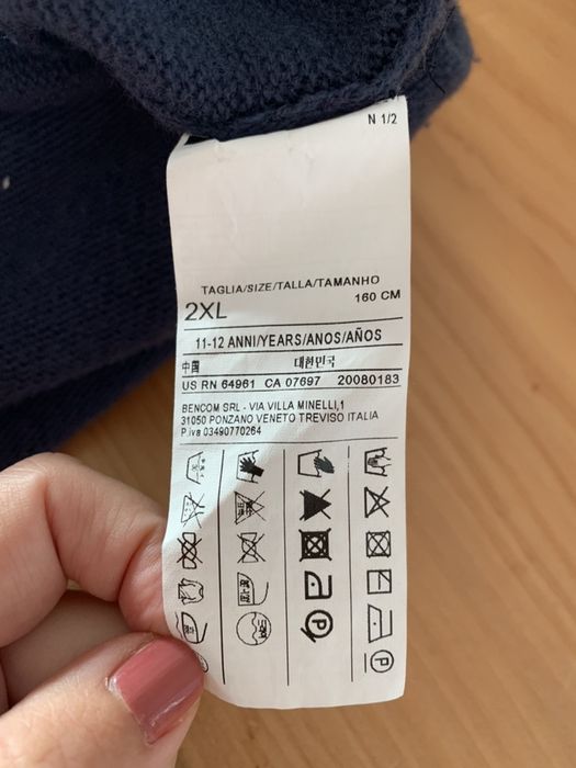 Vestido malha Benetton 11/12 anos