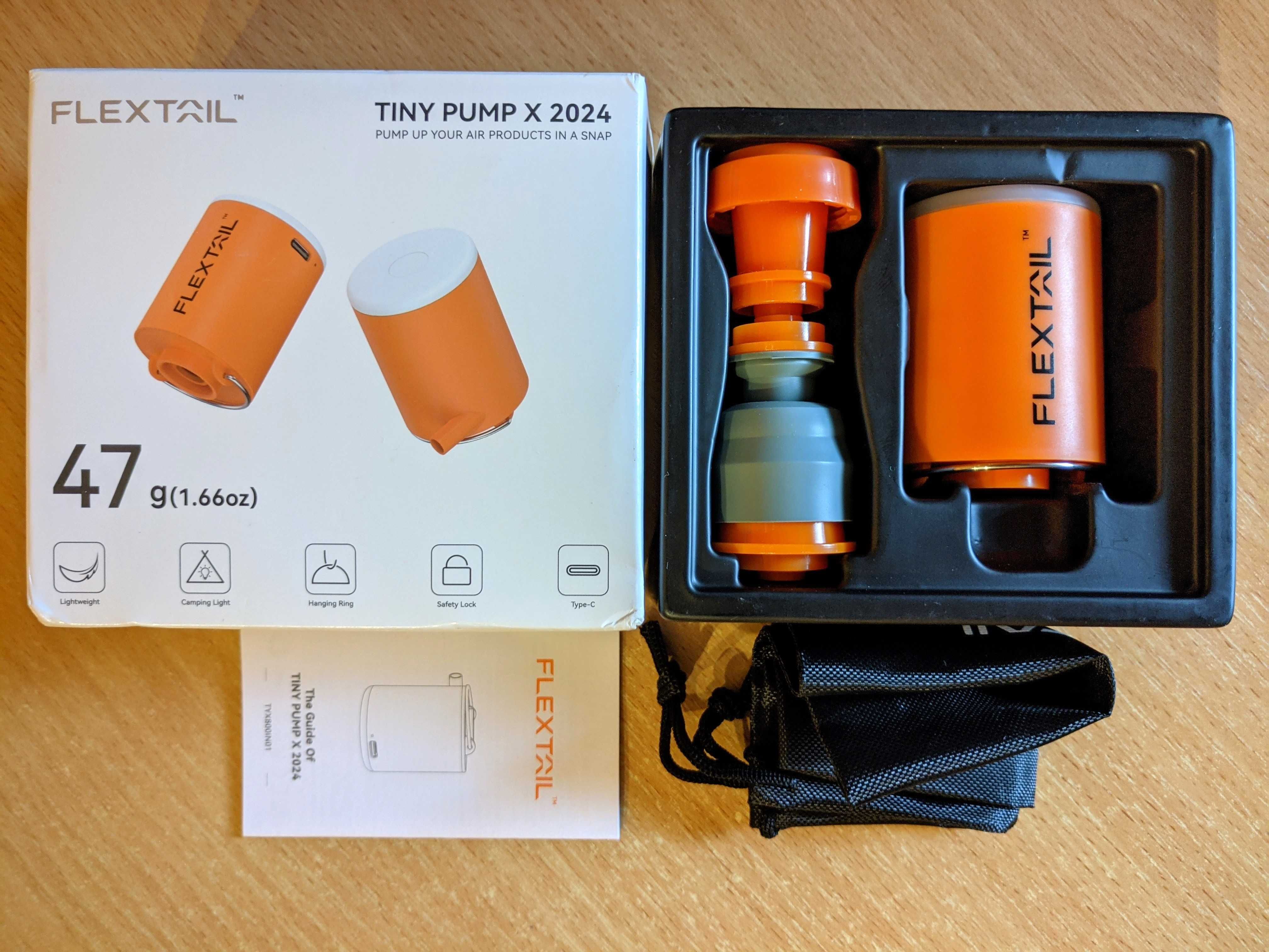 FLEXTAIL Tiny Pump X 2024 47 грам Ультралайт насос + ліхтарик