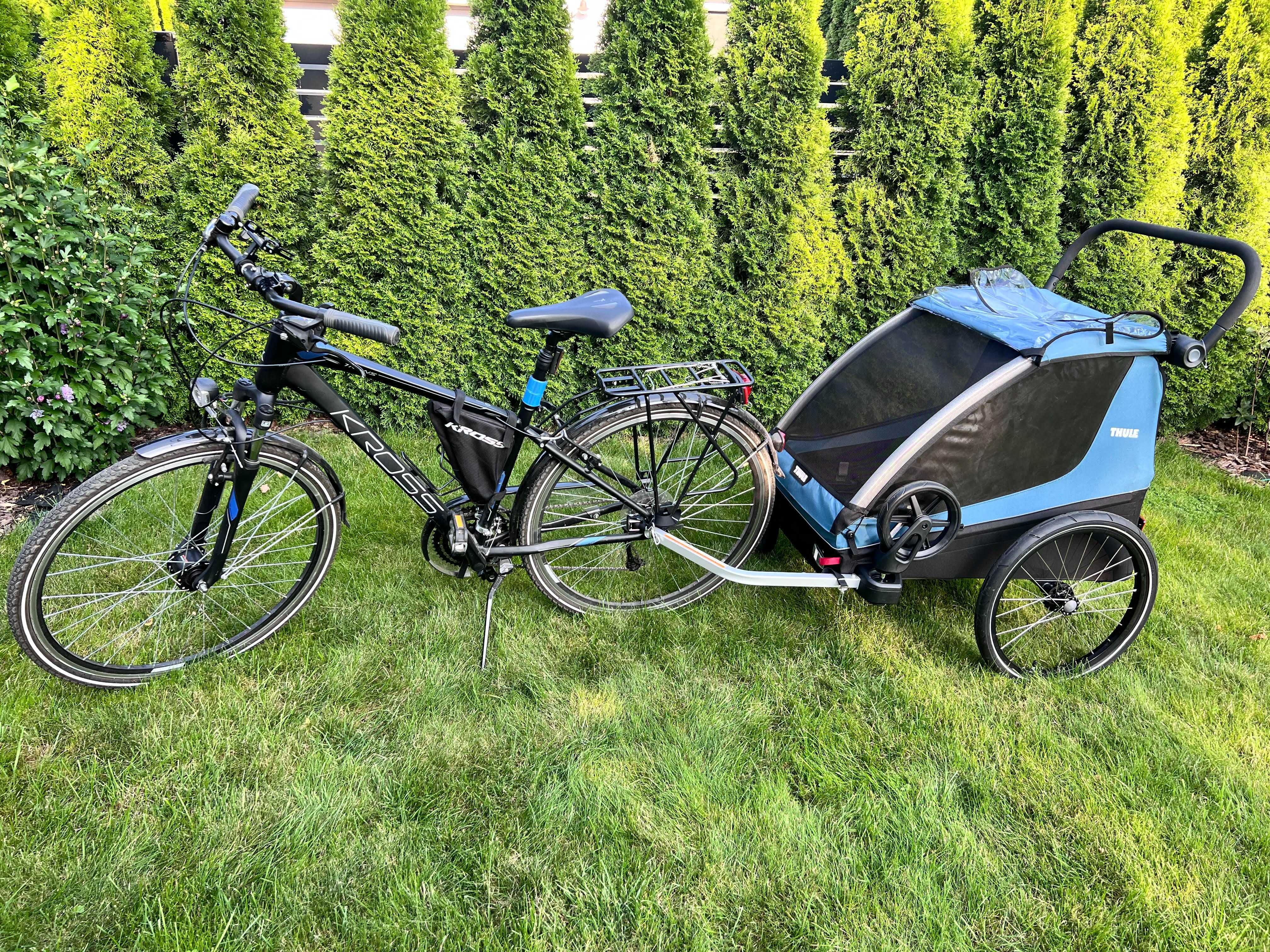WYNAJEM Przyczepka rowerowa Thule podwójna multifunkcyjna wózek