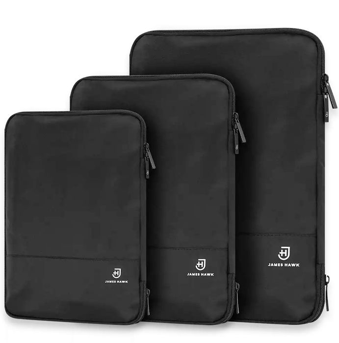 James Hawk Packing Cubes - Zestaw trzech kompresyjnych organizerów