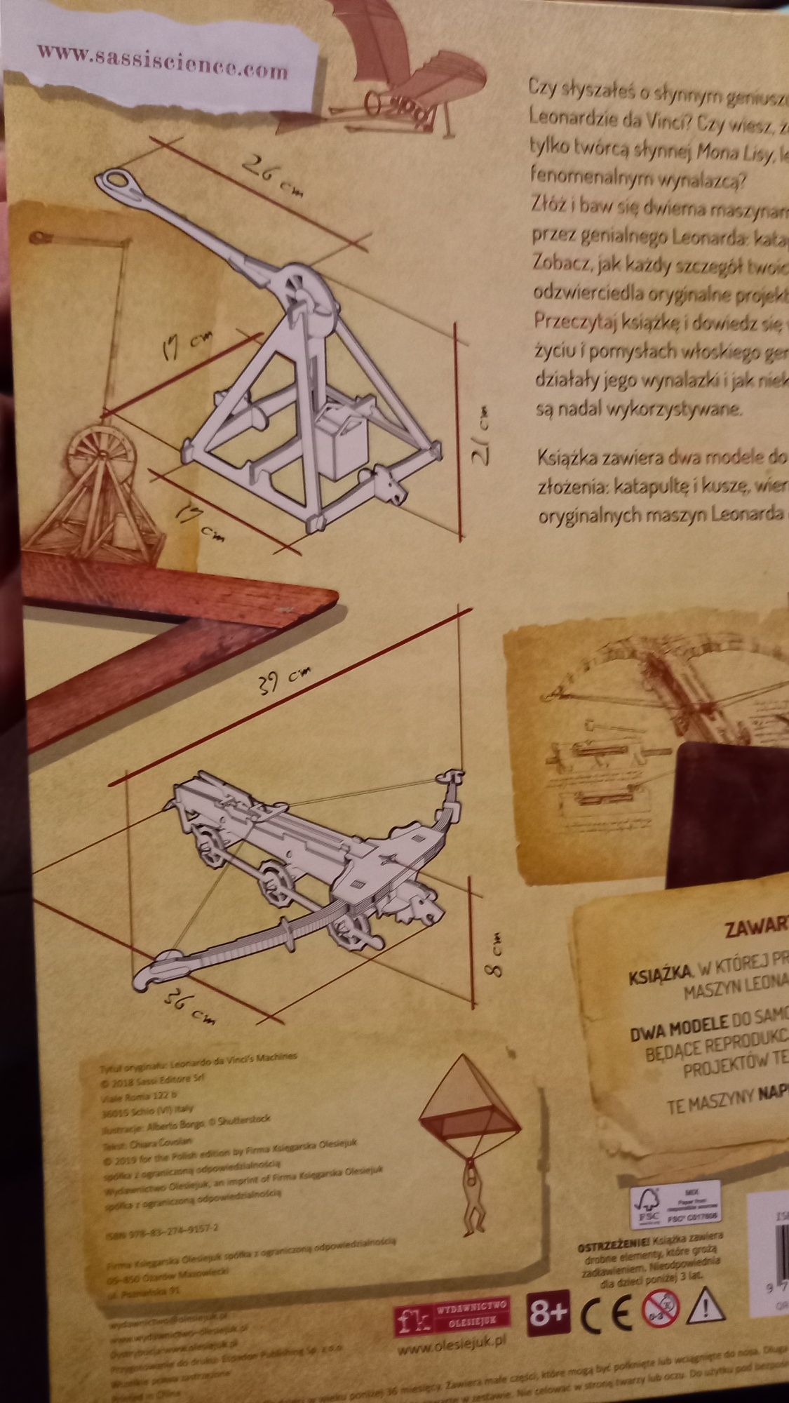 Książka I modele Leonardo da Vinci NOWA