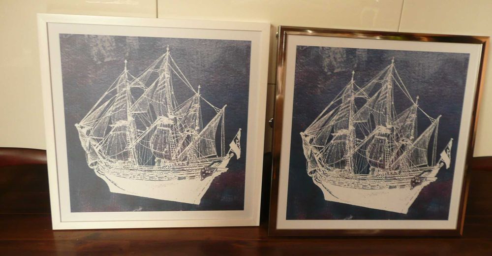 2x obrazy ŻAGLOWCE  kpl. w ramach WESTWING