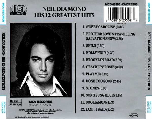 Neil Diamond His 12 Greatest Hits