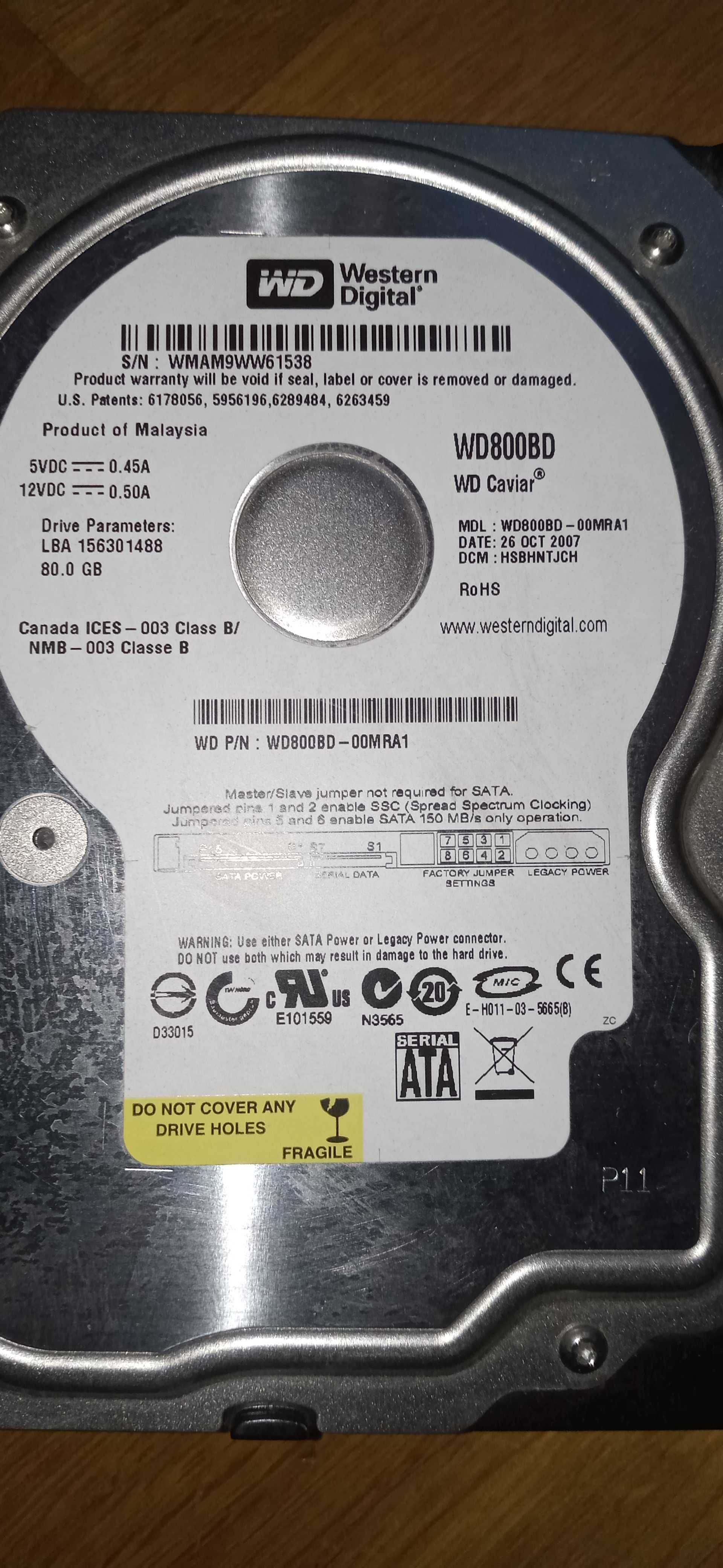 Жорсткий диск 3.5" 80Gb Western Digital (WD800BD).