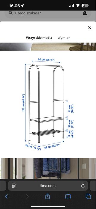 Wieszak na ubrania i buty (IKEA) - Stan idealny!