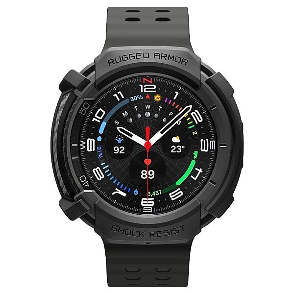 Spigen Rugged Armor Samsung Galaxy Watch 8 Classic (46 Mm) Matte Black