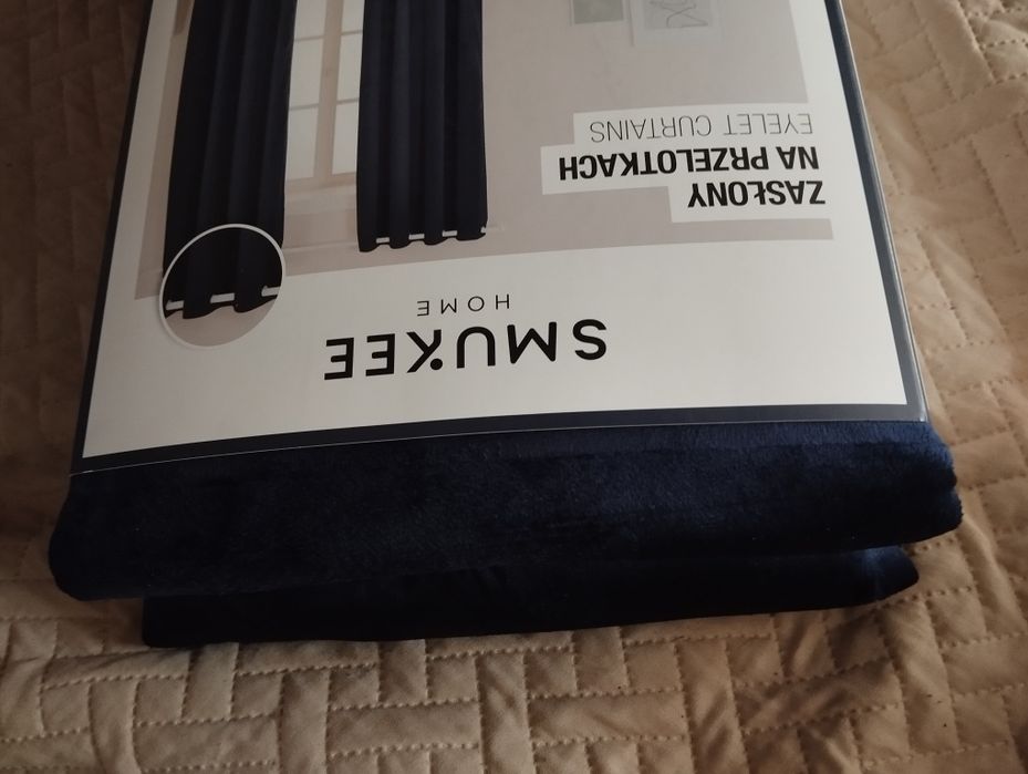 Dwie zasłony aksamitne welurowe Smukee 140/250 2x zasłona na kółkach