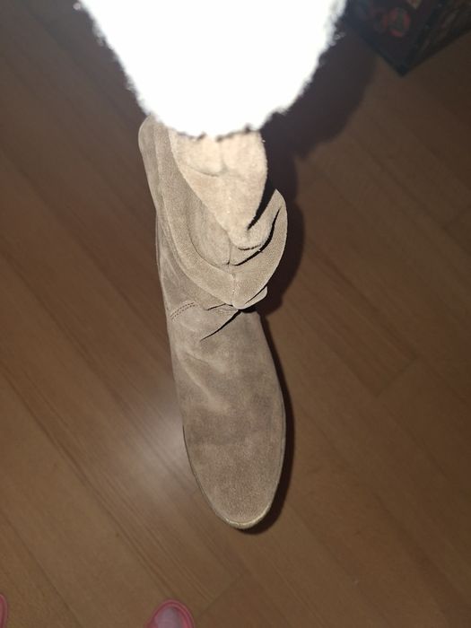 Botas de camurça de cano alto