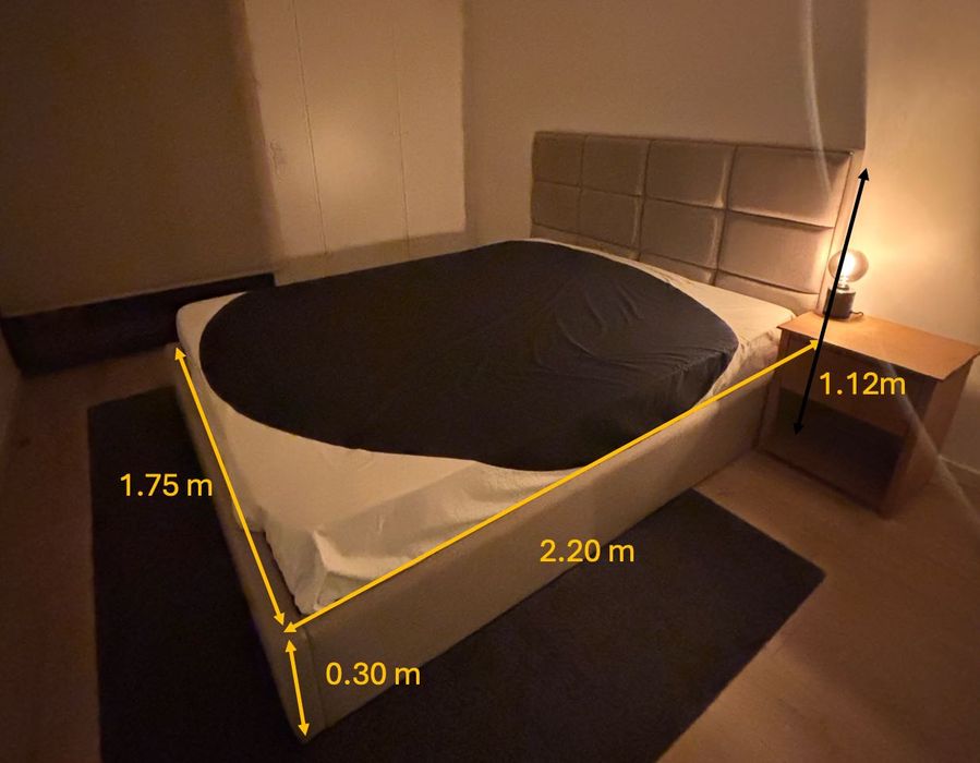 Cama casal estufada + colchão