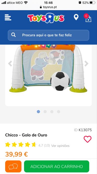 Baliza chicco Golo de Ouro