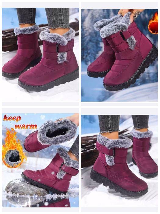 Damskie buty zimowe ocieplane- fuksja nowe rozm.41