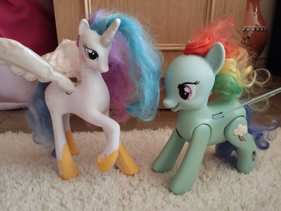 My Little Pony dwie duże figurki zabawki interaktywne kucyki