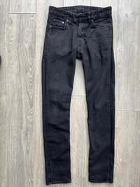 Czarne jeansy rurki na guziki H&M rozmia 29/32 i 175/74A