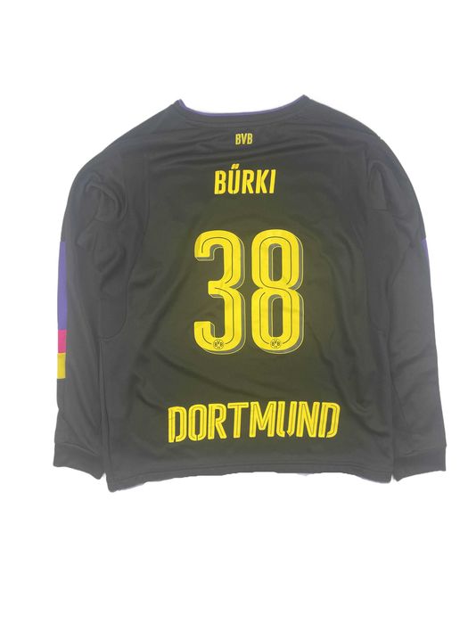 Puma czarna koszulka męska z długim rękawem borussia dortmund burki