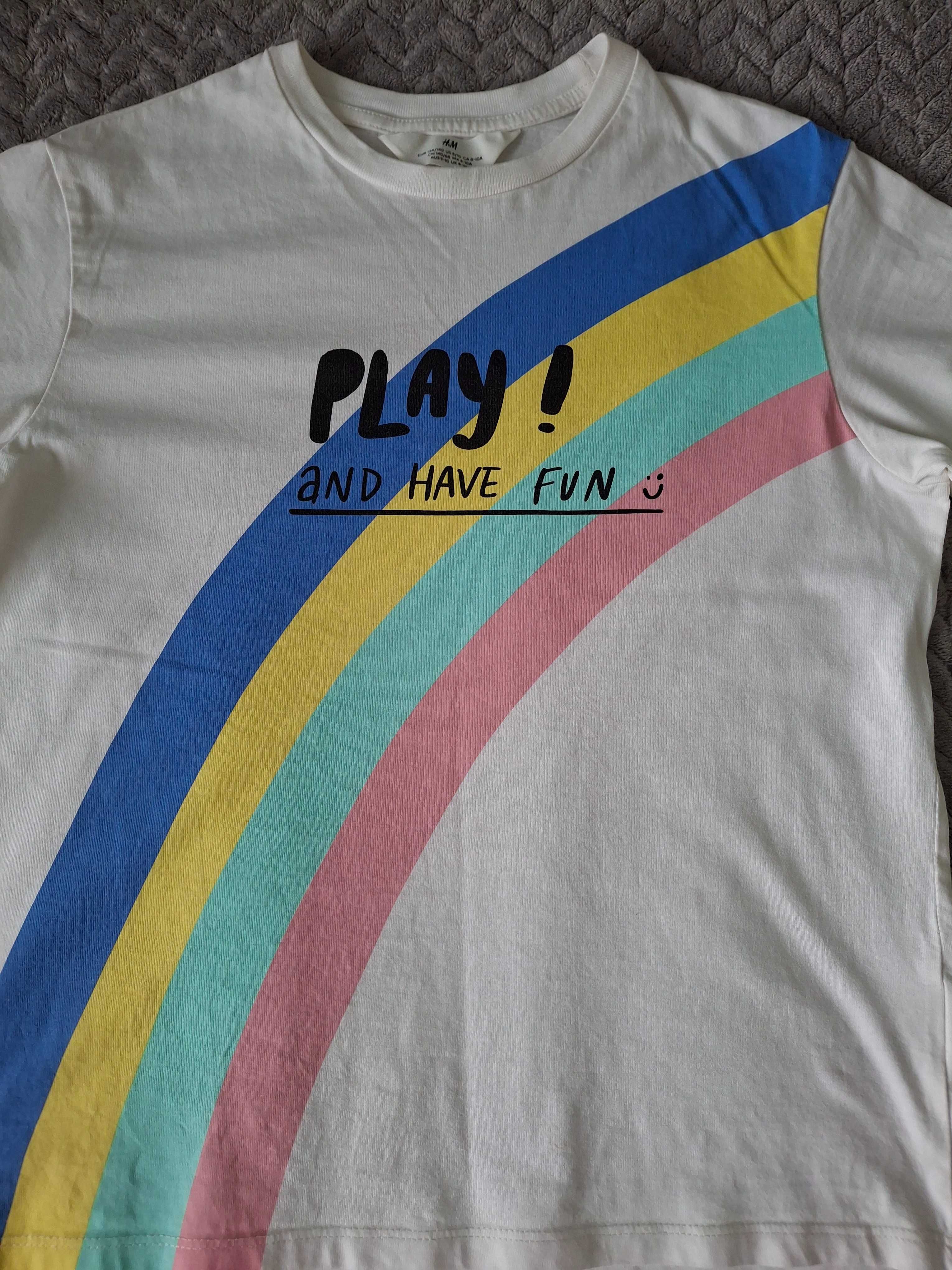 t-shirt  r.134/140 H&M tęcza