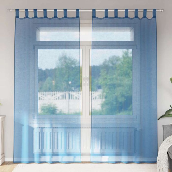 Vidaxl Zasłony Woalowe Z Pętelkami 2 Szt. Royal Blue 140X245 Cm