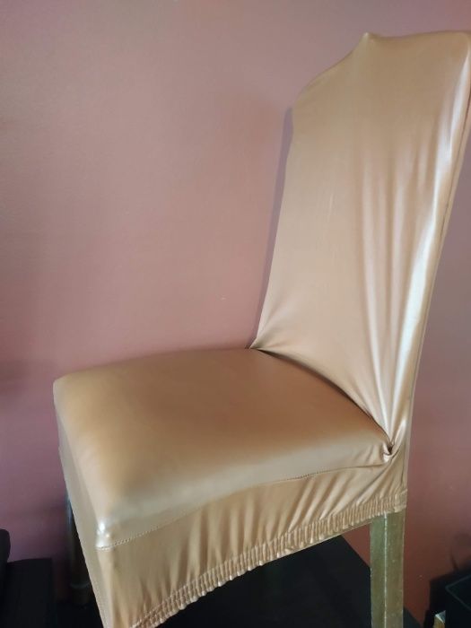 Capa €4 para cadeira tamanho médio, imitação de pele, elástica