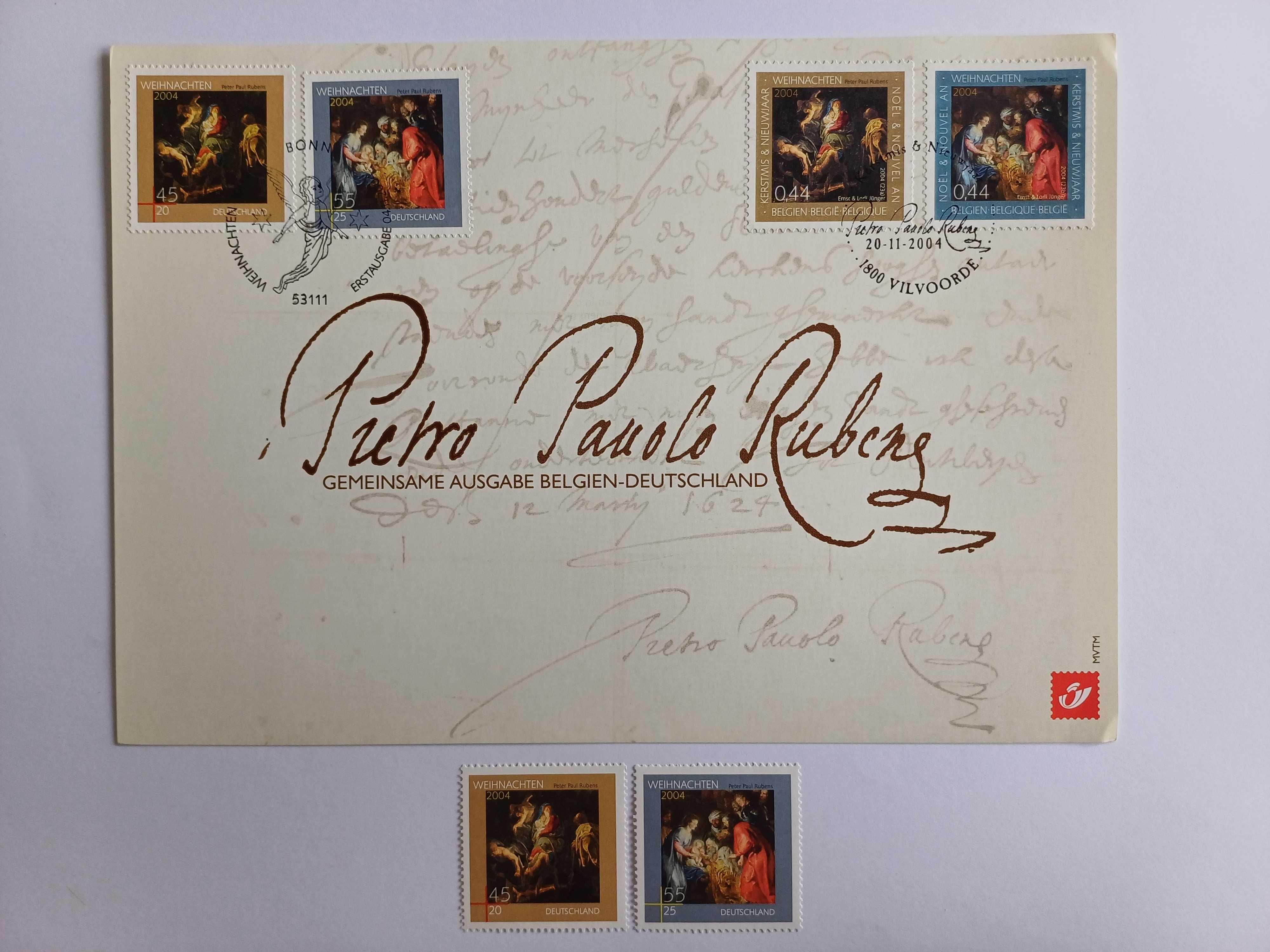 Filatelia - Emissão conjunta Bélgica-Alemanha, Pierre-Paul Rubens 2004