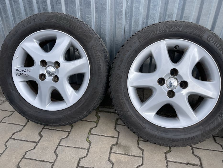 Диски 4/100 R15 6J ET45 TOYOTA + 195/60R15 Continental зима