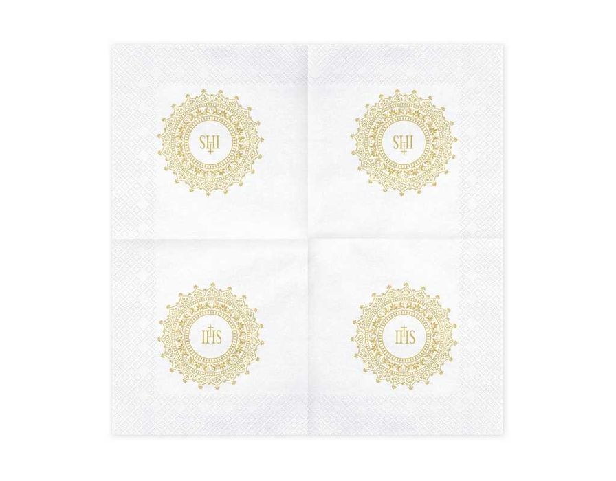 Serwetki papierowe jednorazowe ze wzorem "ihs" 33cm/33cm 1opak./20szt.
