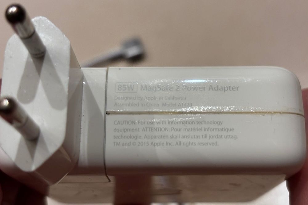 Zasilacz Apple Magsafe 2 85W do Pro, nowy kabel A1424