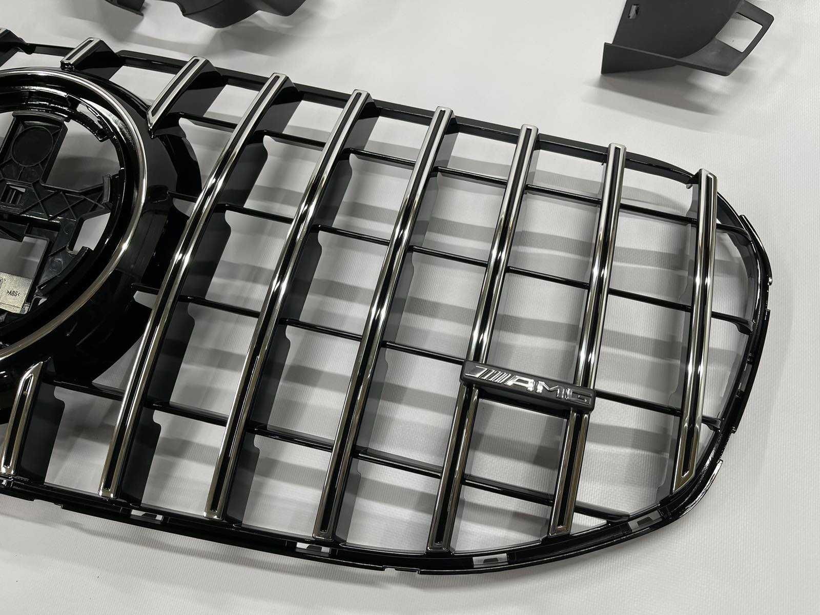Решетка радиатора Mercedes GLS X167 тюнинг стиль AMG 63 (хром / черная