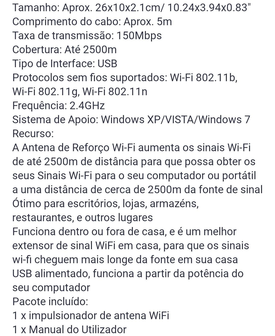 Antena Booster WiFi até 2.500 metros