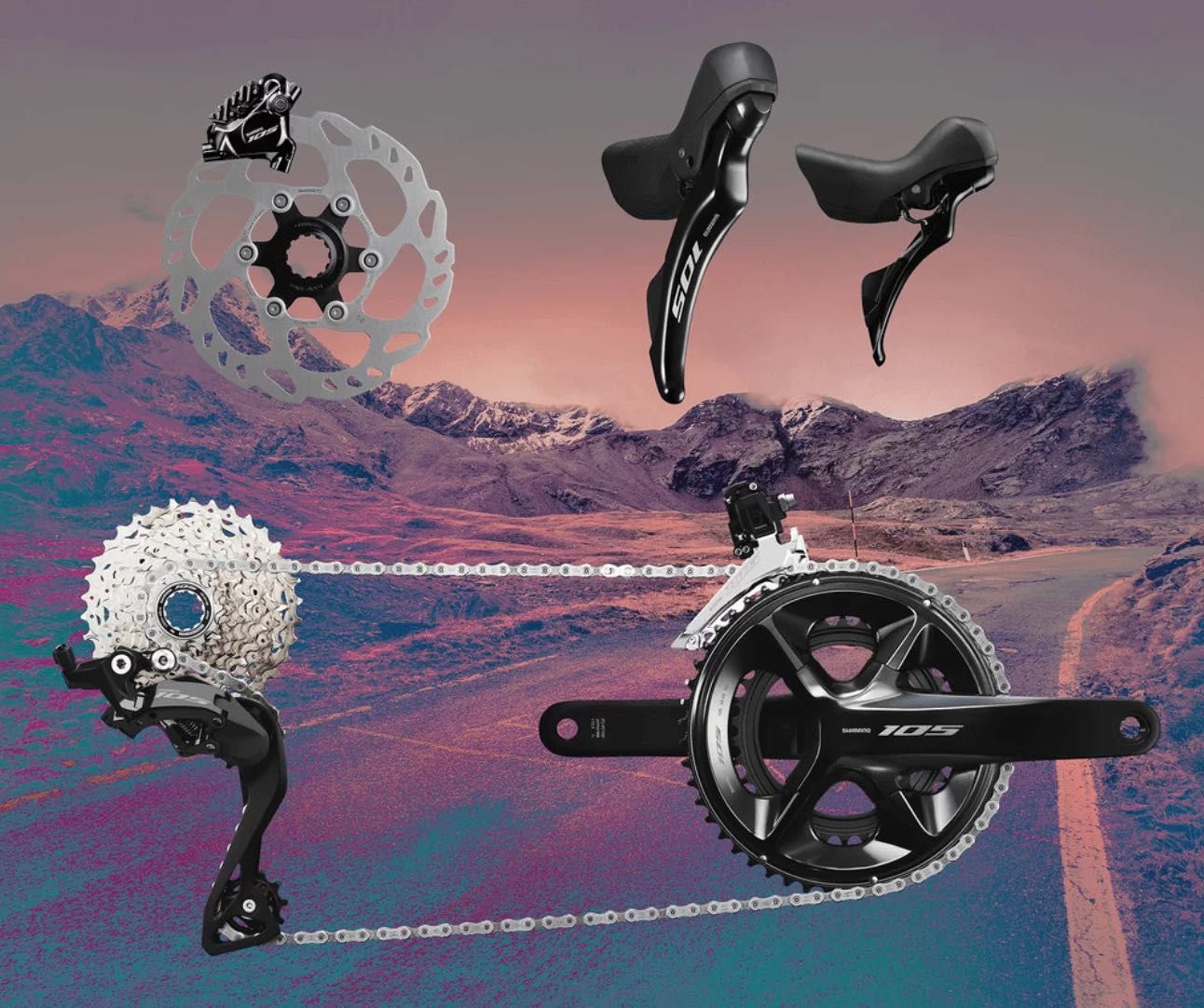 NOVO Shimano 105 de 12 velocidades mecânicas
